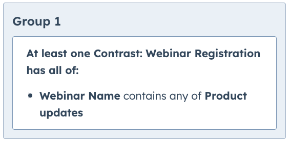 HubSpot list of everyone who registered to a type of webinar in