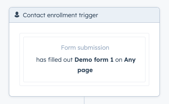 HubSpot workflow form trigger