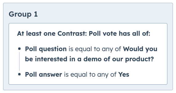 List of everyone who answered "Yes" to a specific poll