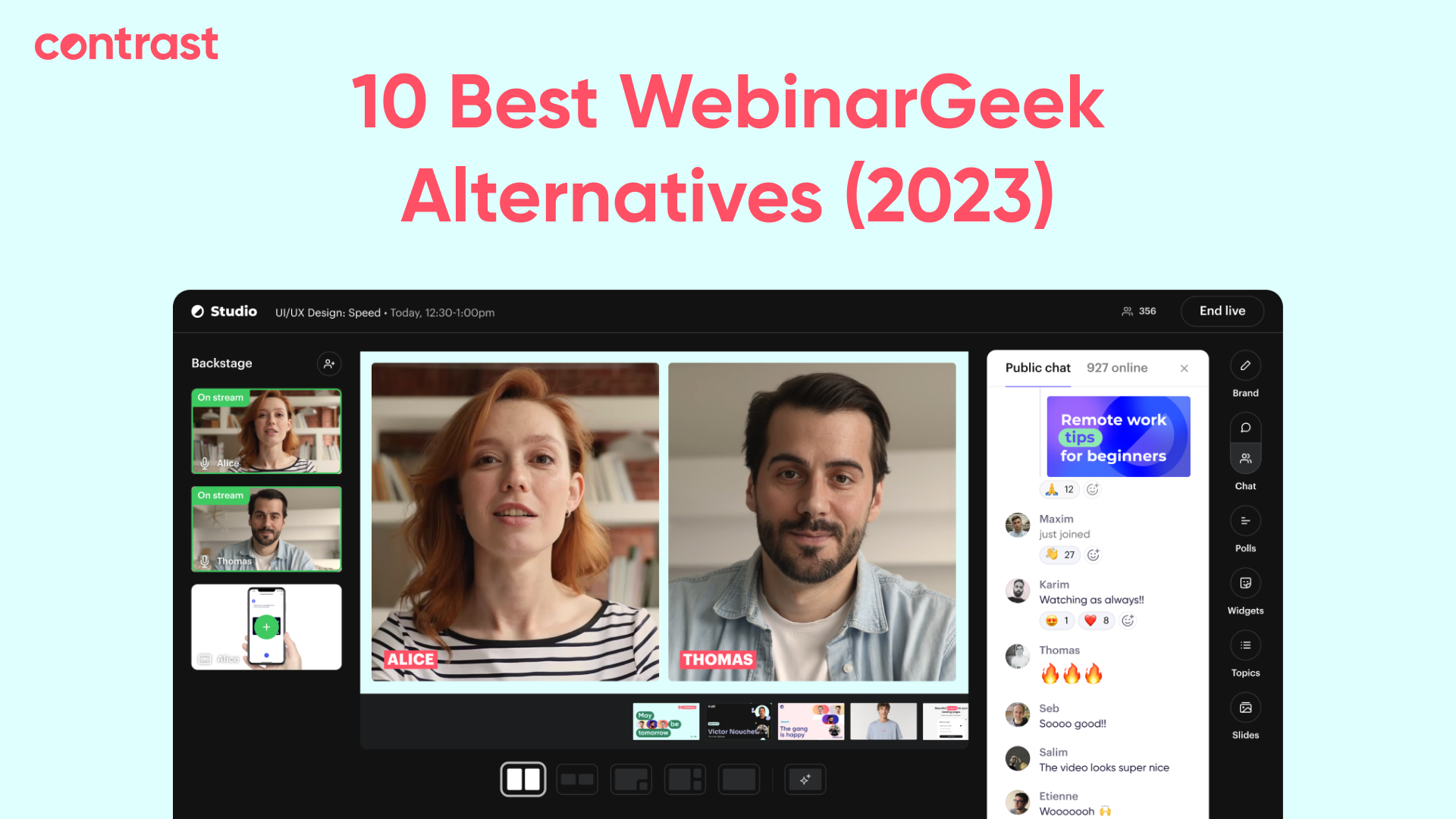 10 Best WebinarGeek Alternatives (2024) | Contrast