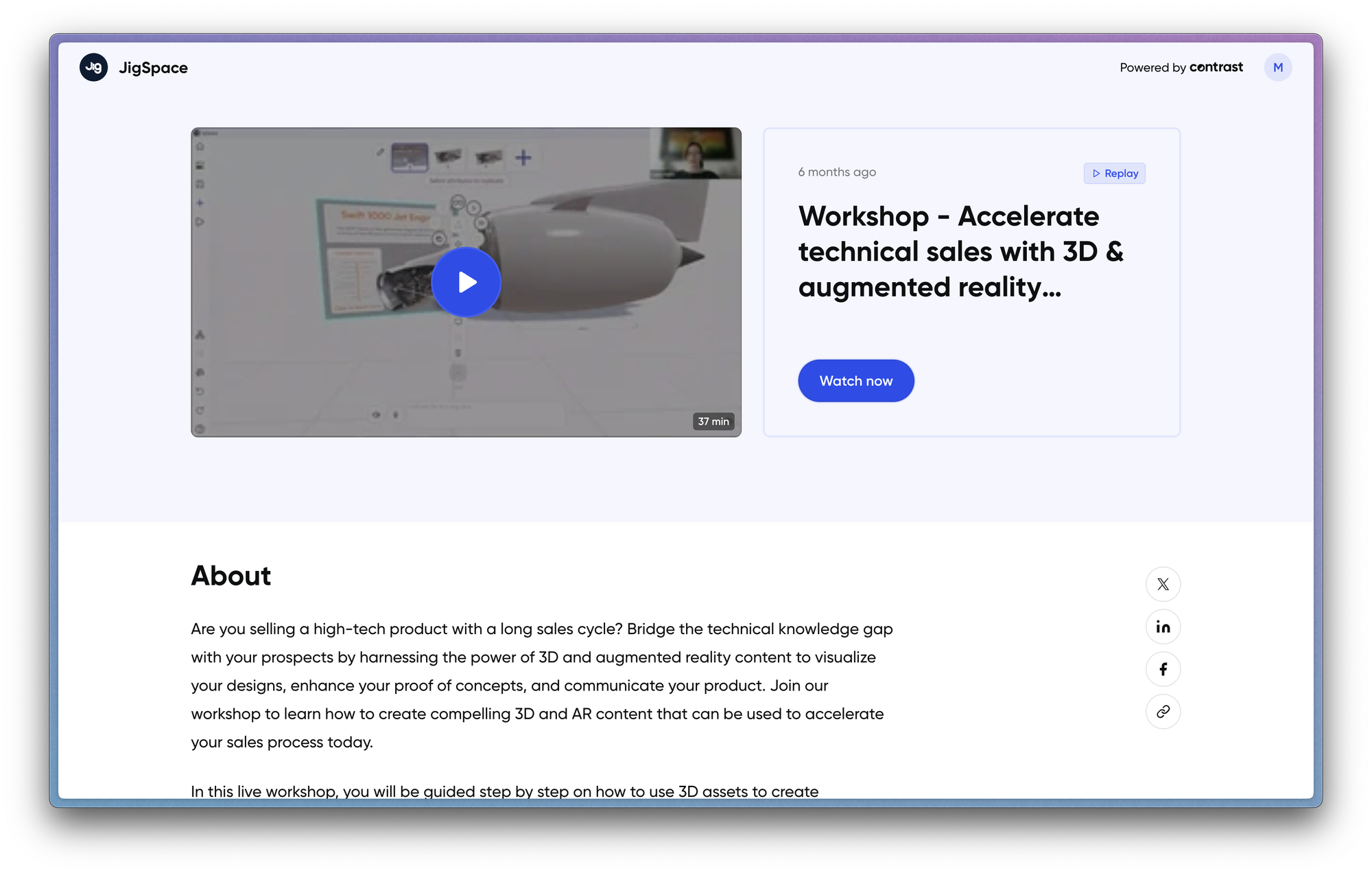 Screenshot of a workshop webinar from JigSpace