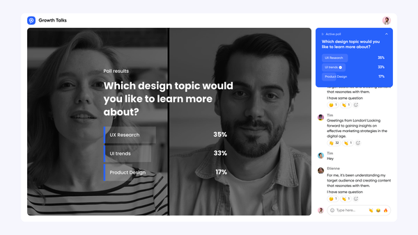 Real-time poll results shown on stage using Contrast