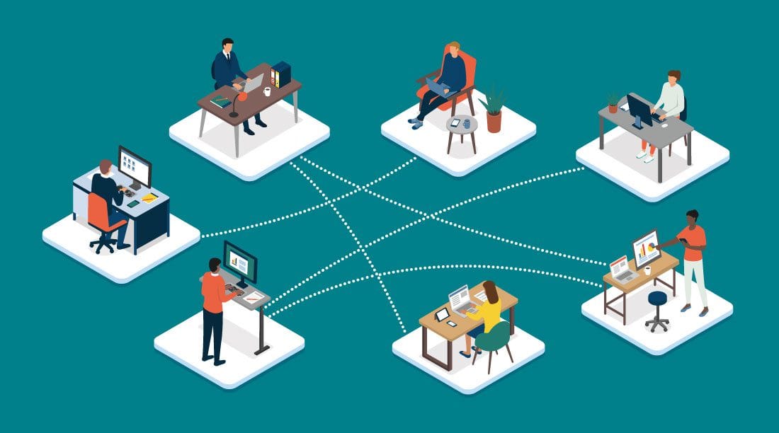 illustration showing communication i the workplace