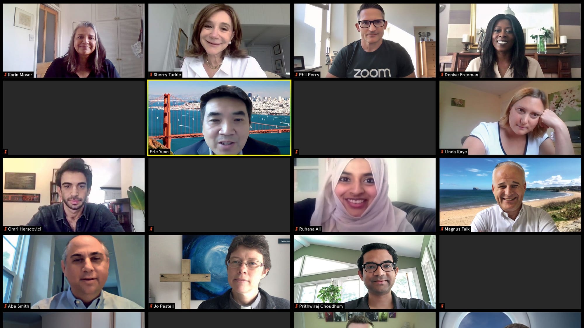 Screenshot of a zoom meeting.