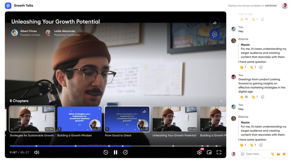 Screenshot showing the viewer experience for Contrast