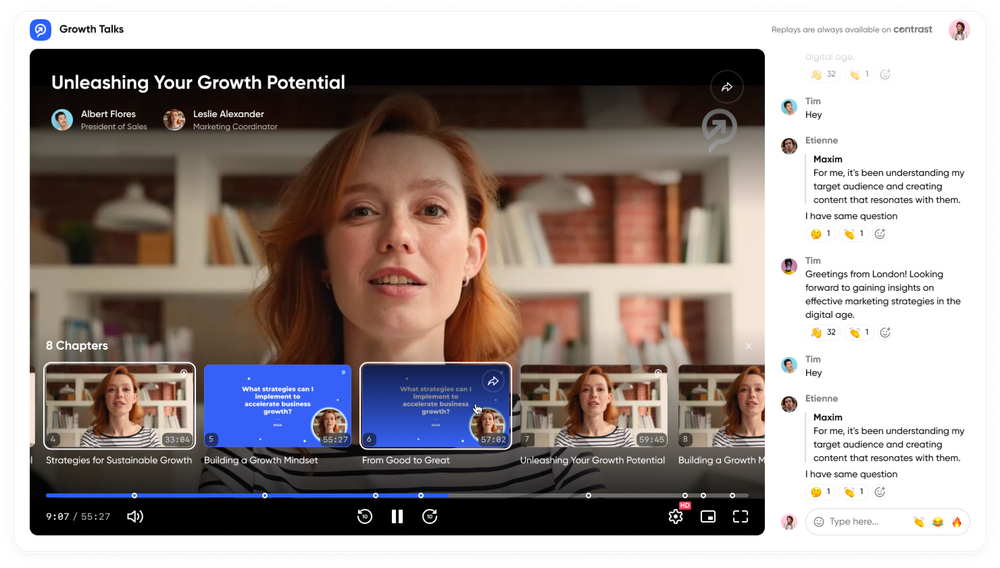 On-demand (replay) experience on Contrast.