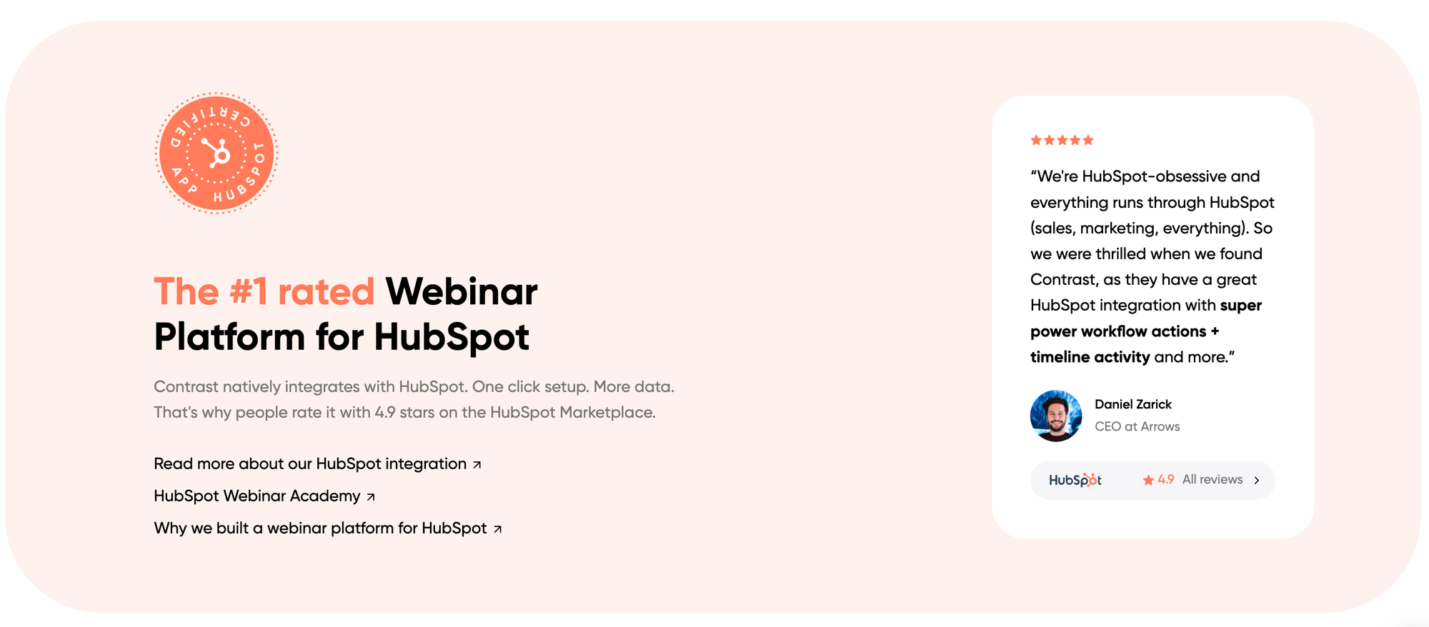 image showing Contrast as the number one HubSpot platform