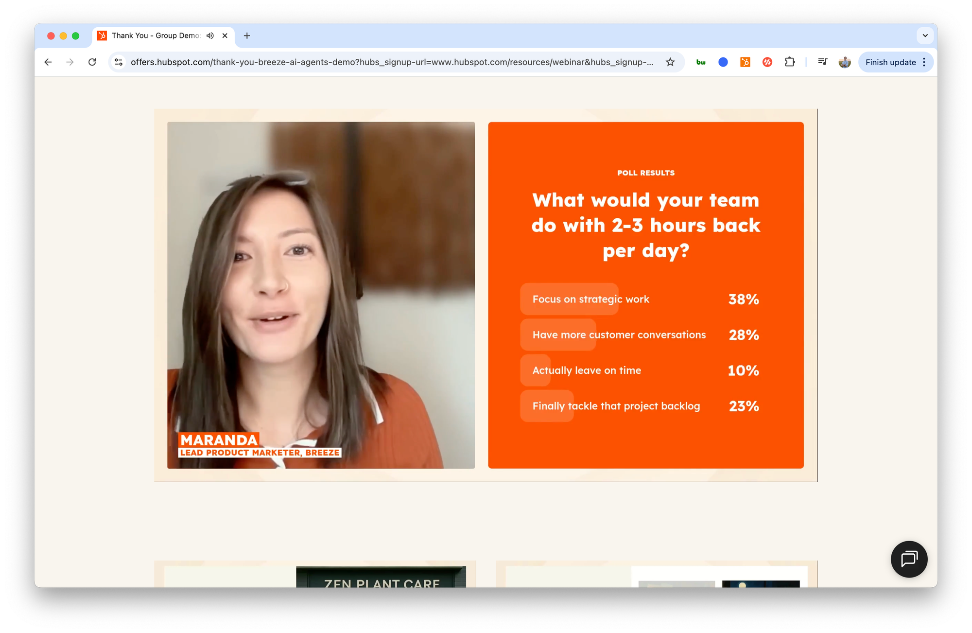 HubSpot using live engagement tools on Contrast to change webinar content in real time