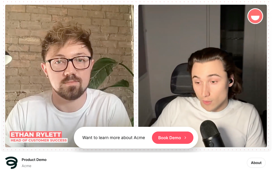 image showing how you can push a book demo CTA on top of webinar stream