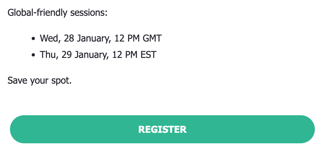 Webinar hosted at two different times to cater to different timezones