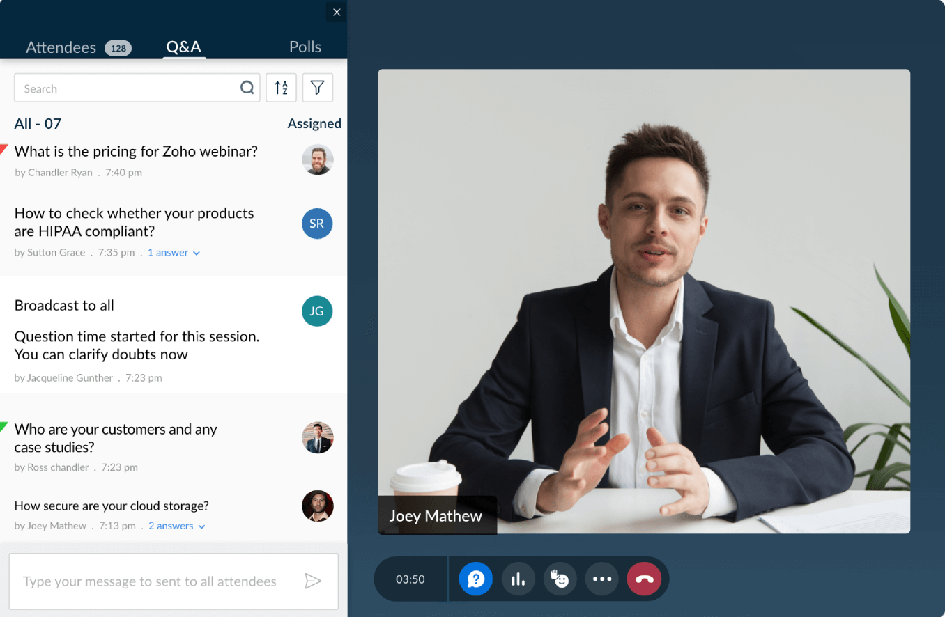 Zoho platform interface
